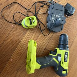 Ryobi drill 18v with battery & charger