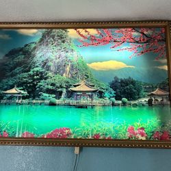Beautiful Oriental Landscape Lighted Wall Decor