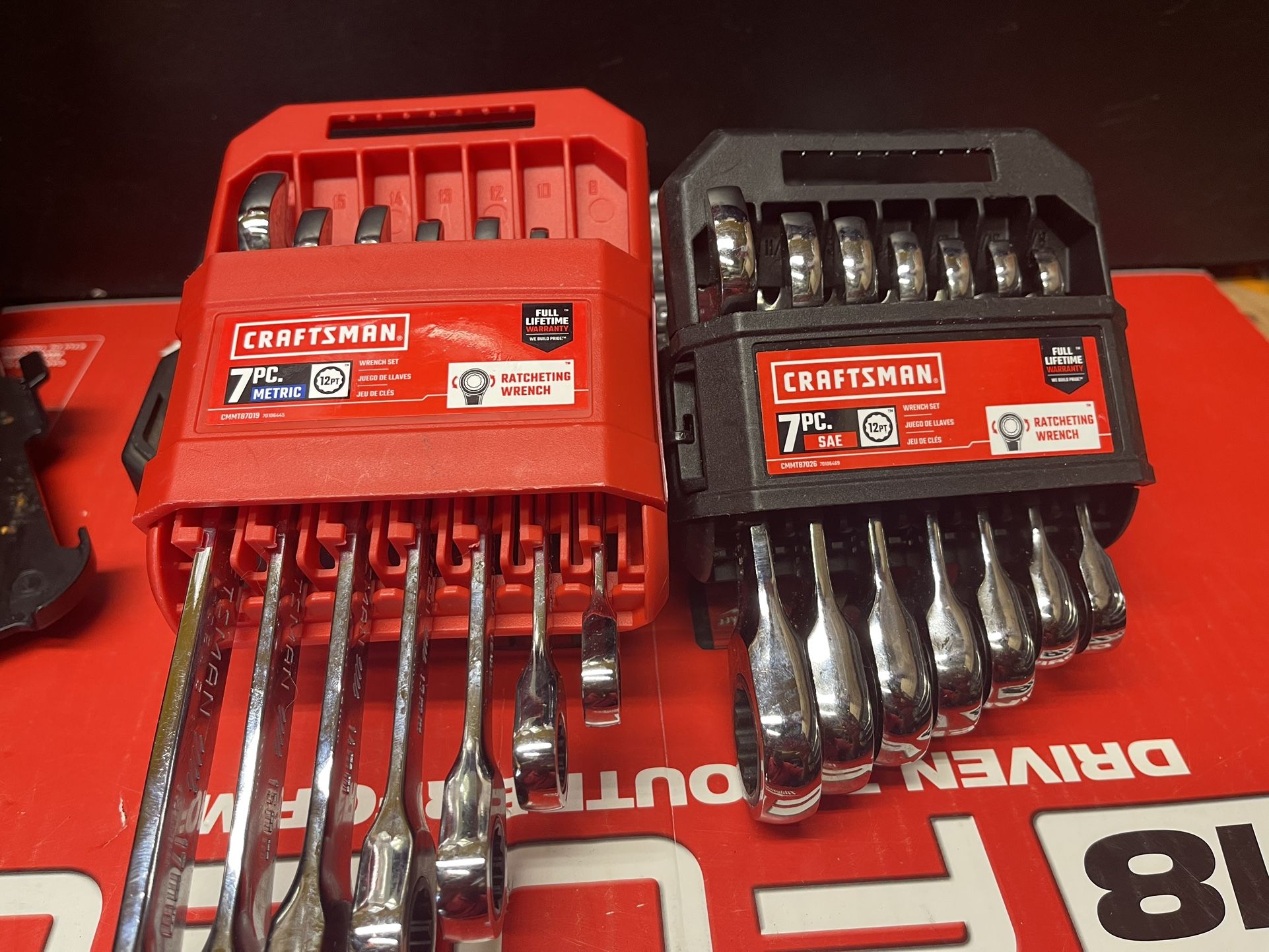 CRAFTSMAN 7 Pc  METRIC  RATCHETING WRENCH # CMMT87019 And   SAE 7pc RATCHETING WRENCH #CMMT87026 New Both For$ (( Read Below))