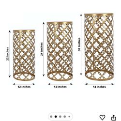 Gold Pedestals Cake Pillar