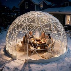 #R4 Garden Dome Tent, 12 Ft, Clear TPU Cover, 1.4 mm PC Frame, 4-8 People $ 199