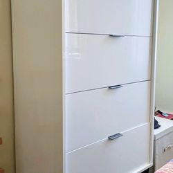 cb2 white lacquer CHEST OF DRAWERS 