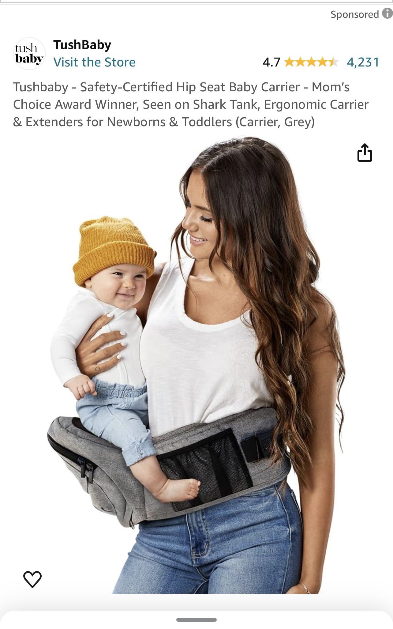 Tushbaby Hip Seat Baby Carrier 