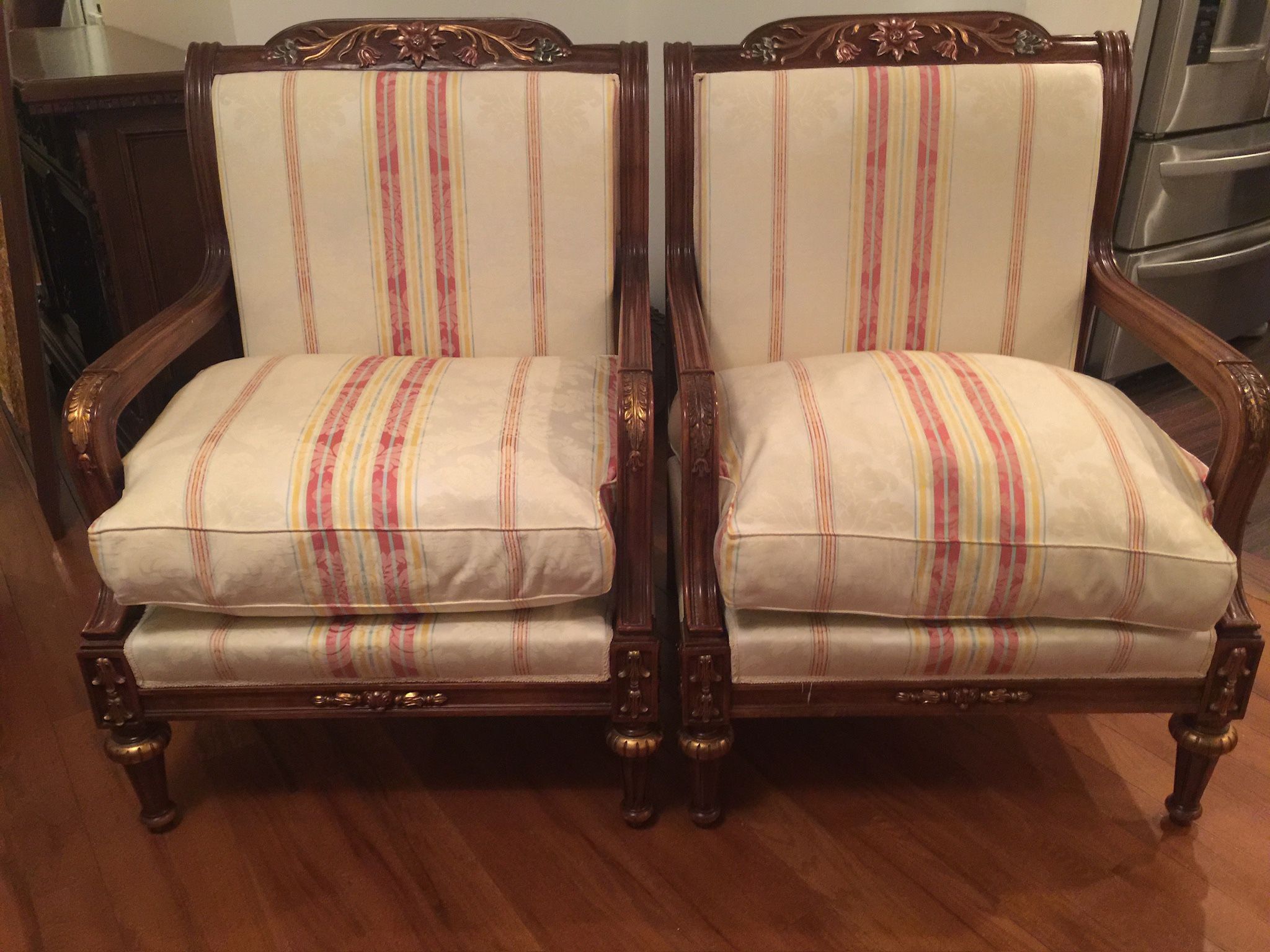 Gorgeous set of TWO large high end luxury chairs