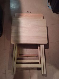 Set of 3 wooden tray folding tables
