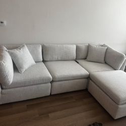 Sectional Couch with storage ottoman