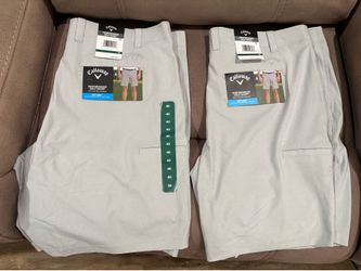 Two Pair Ivory Callaway Performance Golf Shorts Size 40 MSRP $80 Per Pair