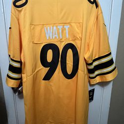 Yellow 2x Steelers Watt 90 Jersey 