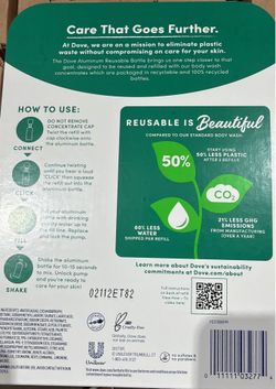 Dove Concentrate Refill and 100 percent Recycled