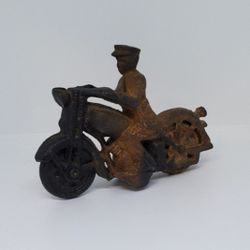 Vintage Cast Iron Motorcycle Policeman
