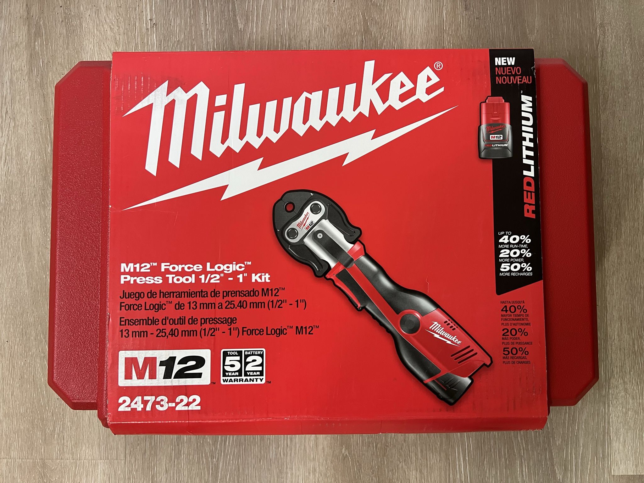 Milwaukee 2473-22 M12 Force Logic Press Tool 1/2” - 1” Kit for Sale in ...