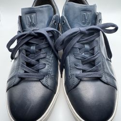 Bruno Magli "Diego" Navy Blue Leather Sneakers – Men's Size 10