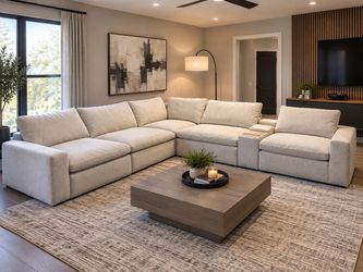 Beautiful Sectional Couch with 3 Power Footrests