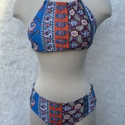 Colorful Patterned Bikini Set in size small