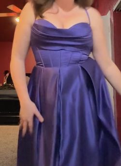 Floor length deep purple corset back back gown size 16