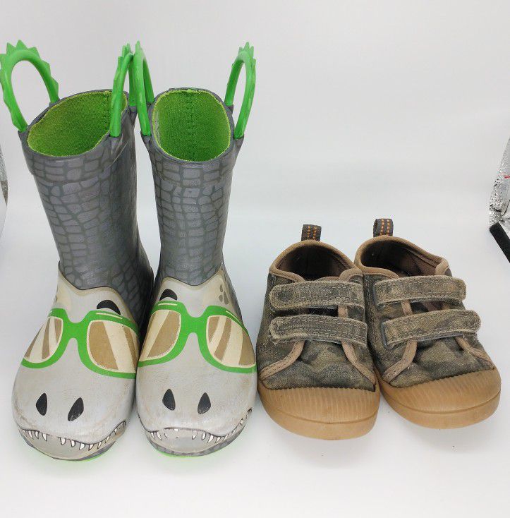 Toddler Boy Rubber Boots And Sneaker Shoes Size 6