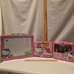 "Hello Kitty" Lot Of 3 Metal  Collectable Boxes 