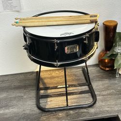 Pearl Export Series 14” Snare Drum with Stand & Drumsticks – Black