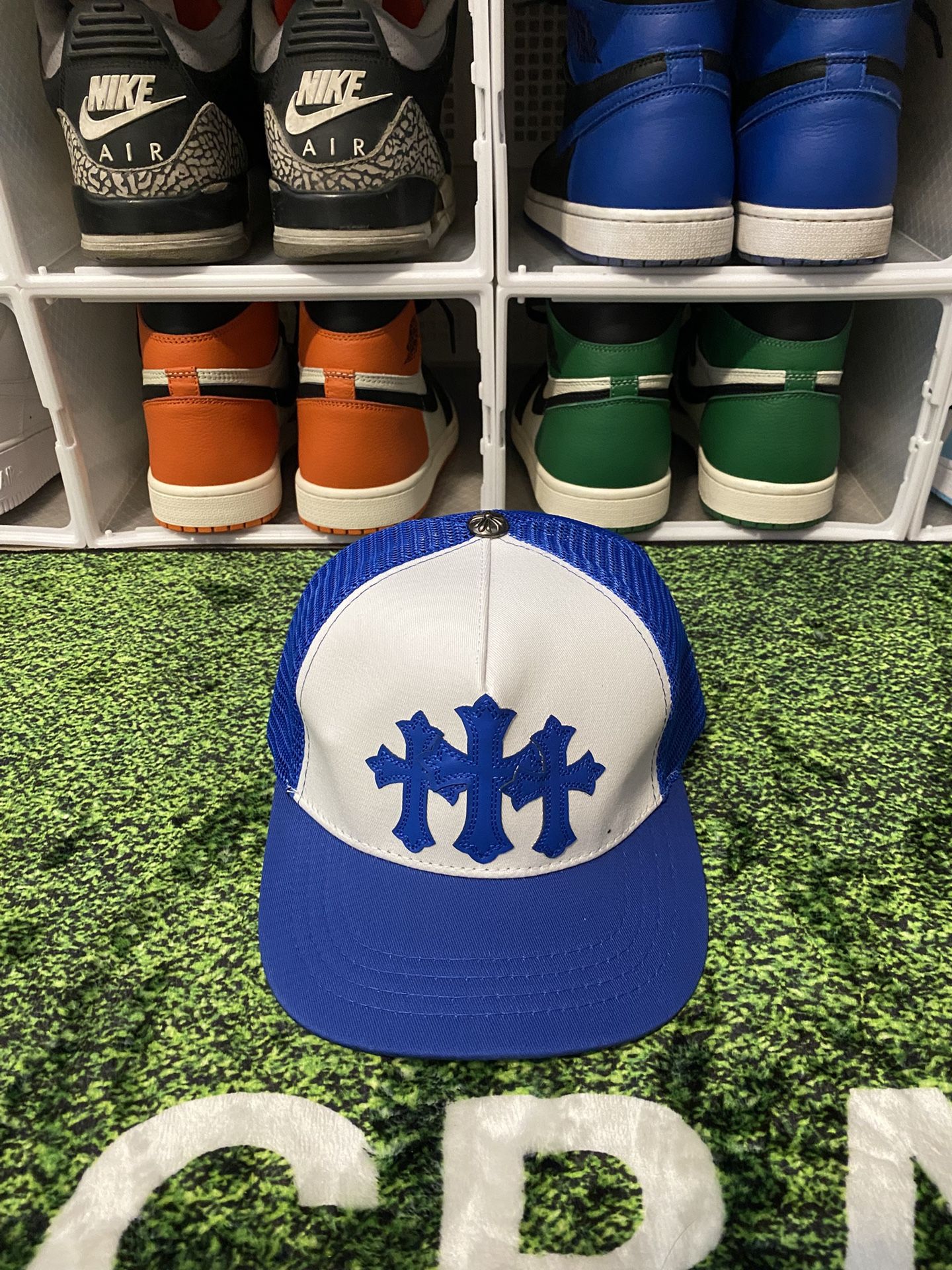Chrome Hearts Hat Trucker Snap Back Blue Cross