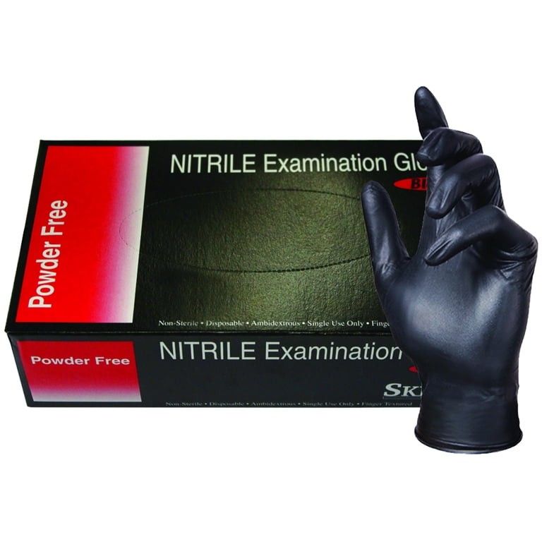 BLACK NITRILE GLOVES SMALL⚠️