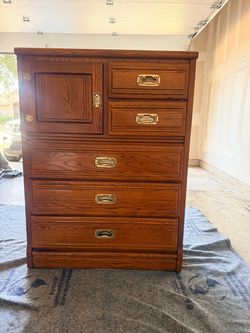 Vintage Solid Oak Chest / Dresser