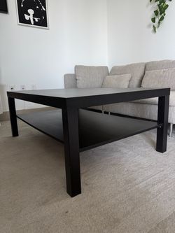 IKEA black wood coffee table