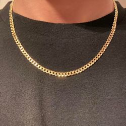 Gold Chain 14k Gold Vermeil Cuban Link Chain 18in 4mm