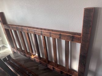 Rustic wood Cal King bed frame