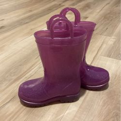 Toddler Rain Boots Rubber Girls Purple Size 5