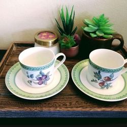Winterthur Adaptations Fruit Teacup & Saucer Two Sets (Pick up🛒 In Bellevue) *Check Out My Other Posts 🎁