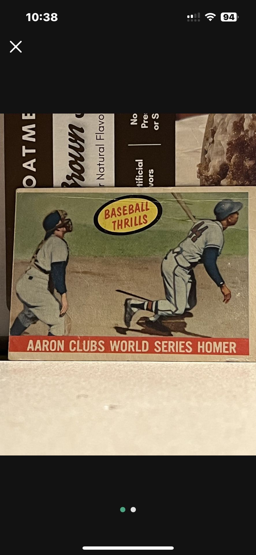 1959 High Number Topps Hank Aaron Baseball Thrills