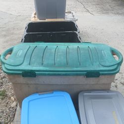 BINS- SOME NEED TLC, COVER...TAKE ALL $15