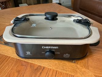 Chefman 3.5 Qt Slow Cooker – Ceramic Stoneware Crock – Locking Lid