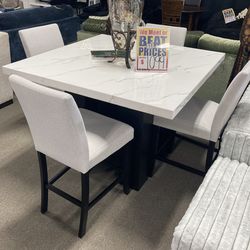 Elegant marble dining set! $899 🤍🚨✨ Easy Financing!
