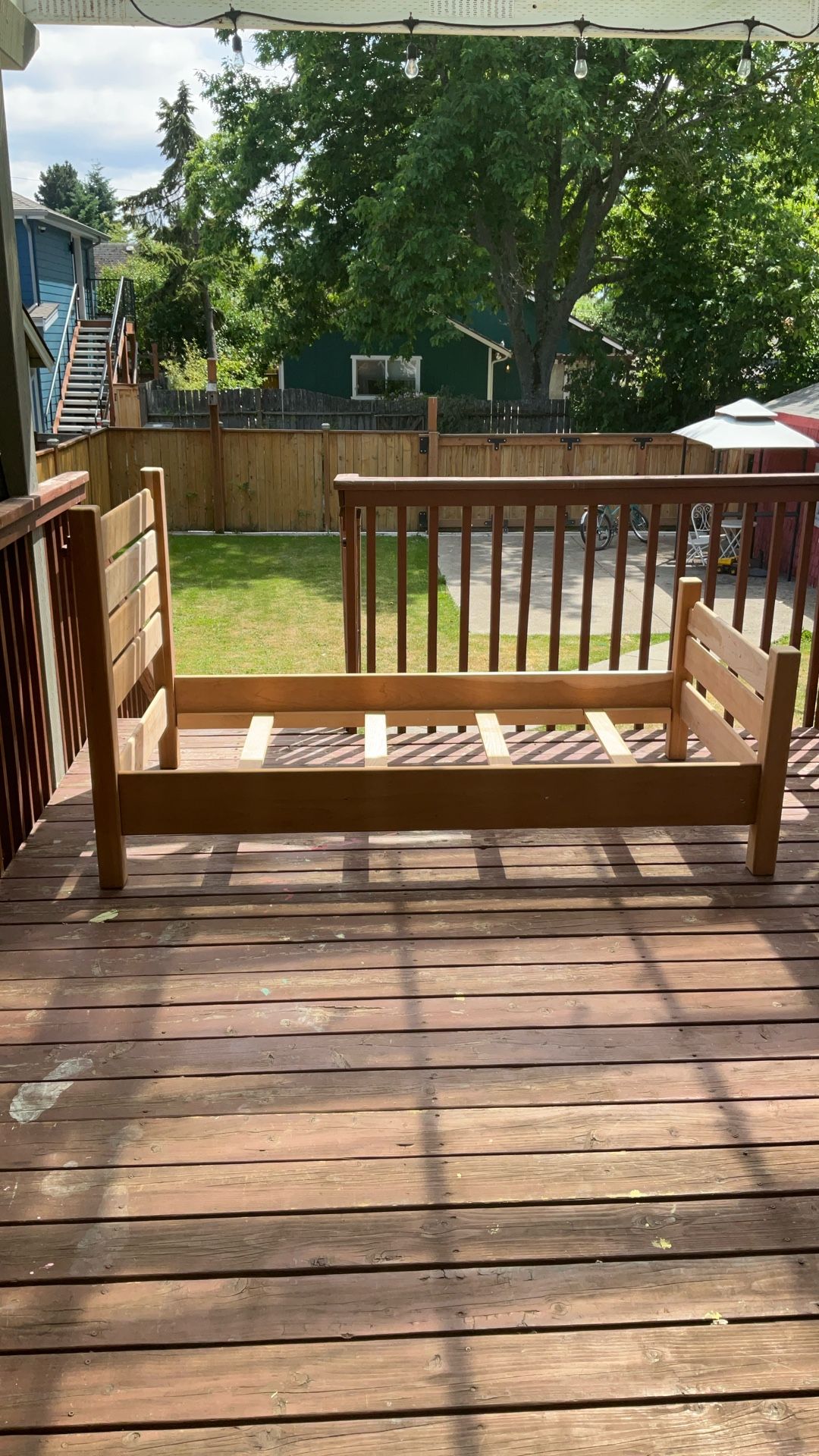 Handcrafted twin size, cherry wood bed frame!