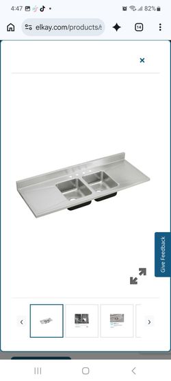 Elkay
Lustertone Classic Drop-in 66-in x 25-in Stainless steel
Double equal bowl 18 -Gauge Kitchen Sink with Drain...