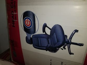 New Cubs black leather executive office chair