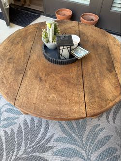 Solid Wood Round Coffee Table (38" Wide, 18" High)
