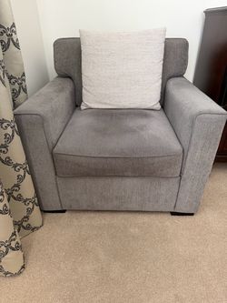 Gray Fabric Upholstered Accent Chair