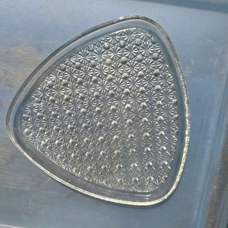Vintage Indiana Glass Daisy and Button Clear Glass Snack Plate and Cup set