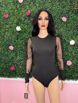 Black Sheer Sleeve Bodysuit