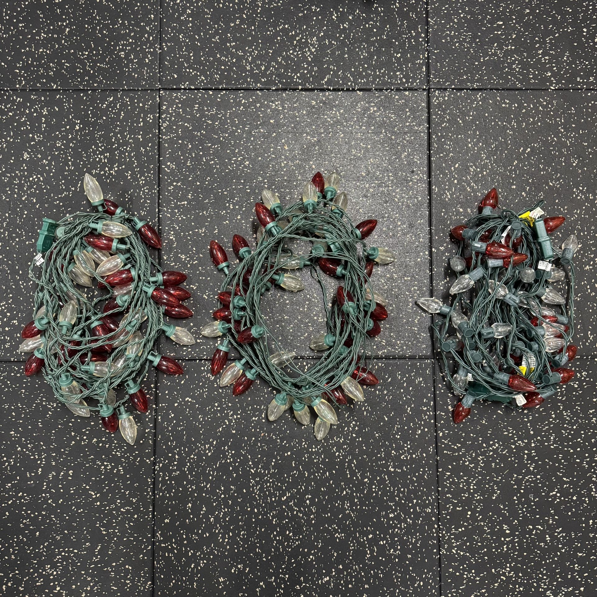 3x - 50 Count Red and Warm White Steady Lit Super Bright C9 LED Christmas Lights w/ Light  Clips