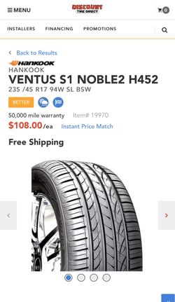 Hankook Tire 235/45r17