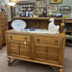 Antique Oak Buffet Cabinet