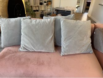 22” x 22” Grey Velvet Throw Pillows – Set of 4 with Removable Covers