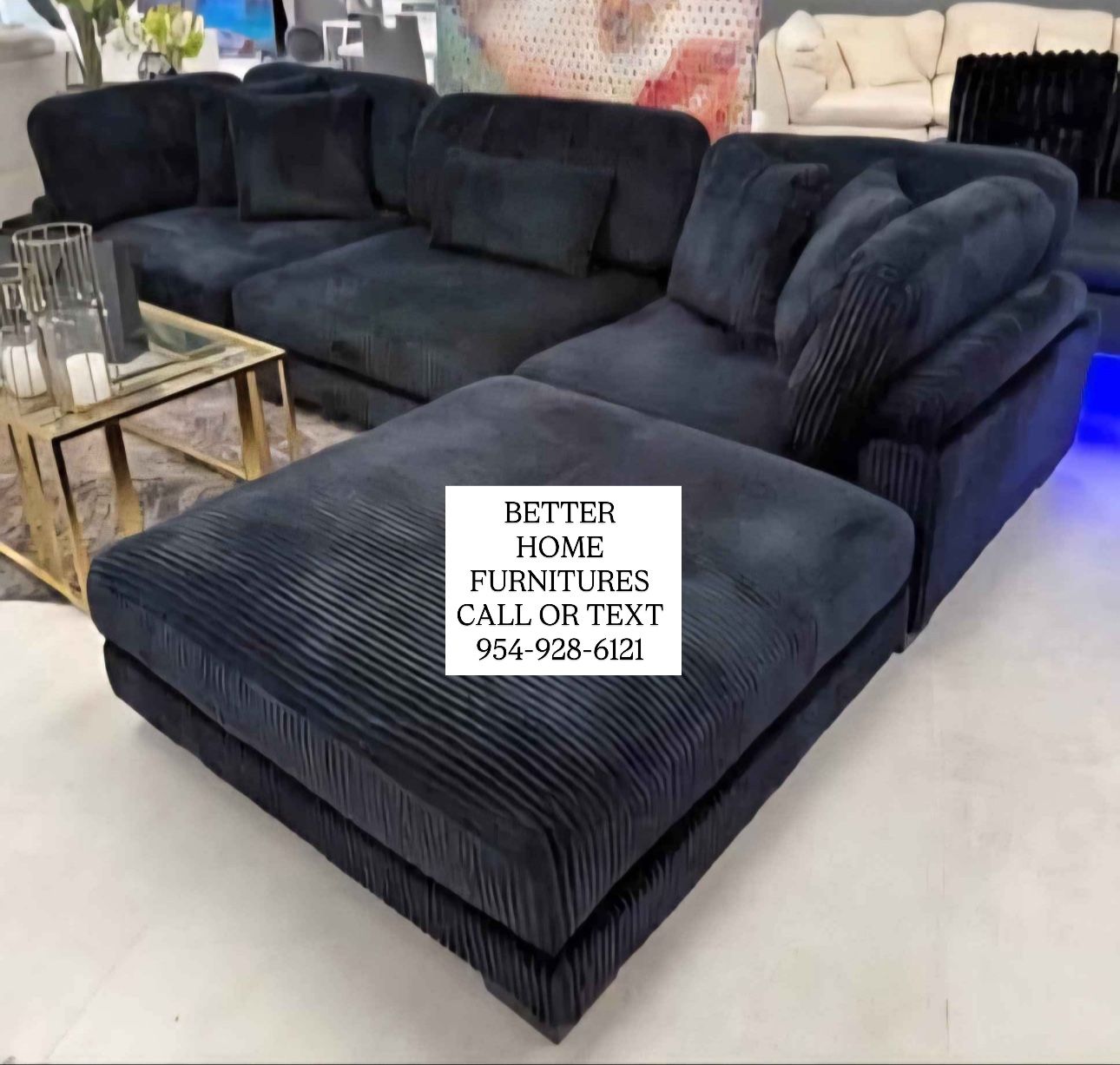 Brand New Corduroy Sectional In Box- Shop Now Pay Later