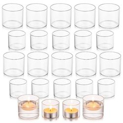 Glasseam Tea Light Candle Holders Table Centerpiece Small Clear Glass