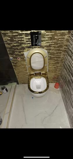 Wall mounted Gold Toilet