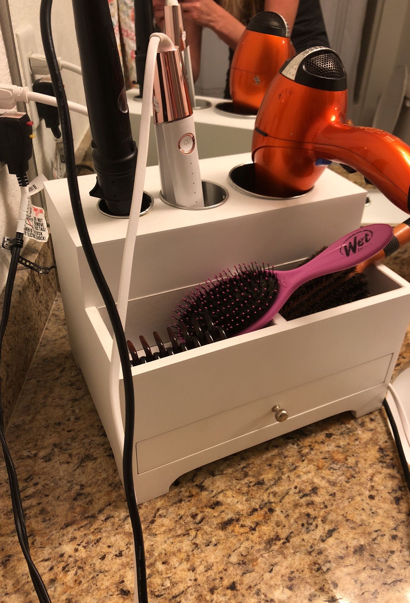 Bathroom vanity and hair product organizer storage with electricity for  Sale in Boynton Beach, FL - OfferUp