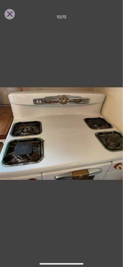 Vintage White Gas Range Stove